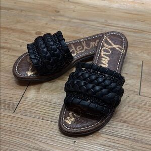 Sam Edelman Black Braided Slide Sandals
